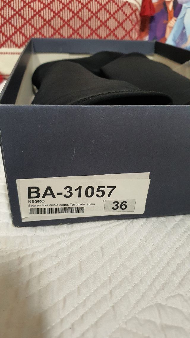 Bota en licra Nicole negra. Tacón fdo.