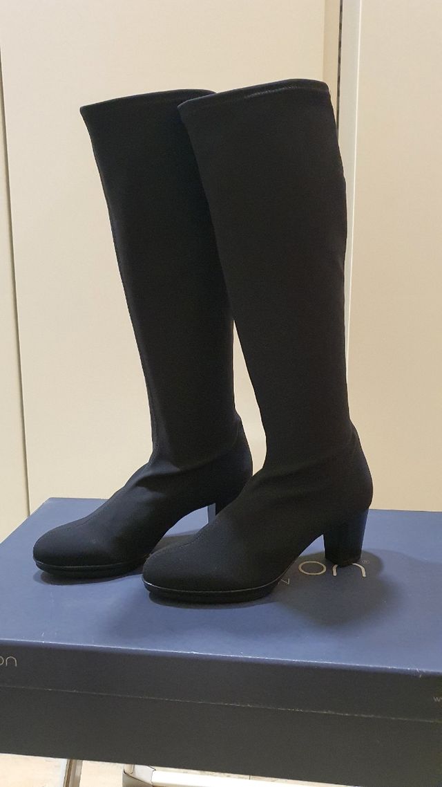 Bota en licra Nicole negra. Tacón fdo.