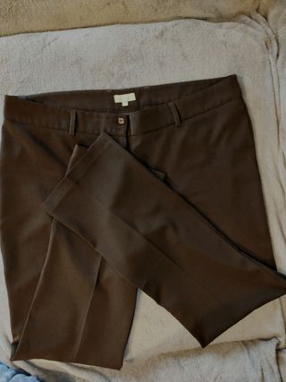 Pantalon mujer de traje de vestir marron