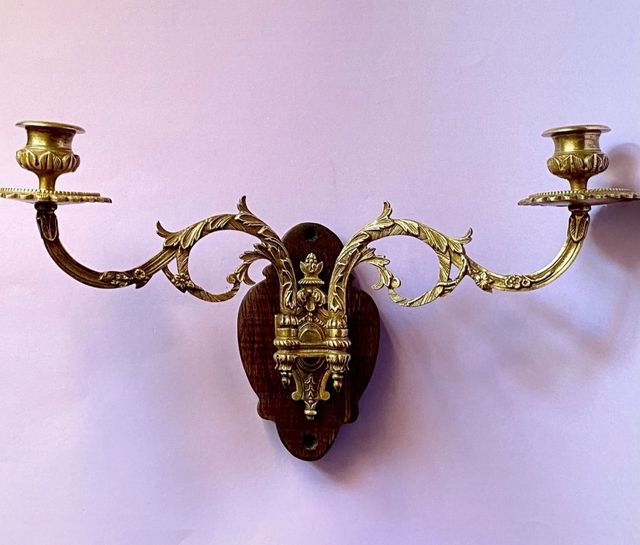 Porta candela applique bronzo d'epoca epoca