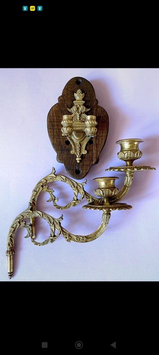 Porta candela applique bronzo d'epoca epoca