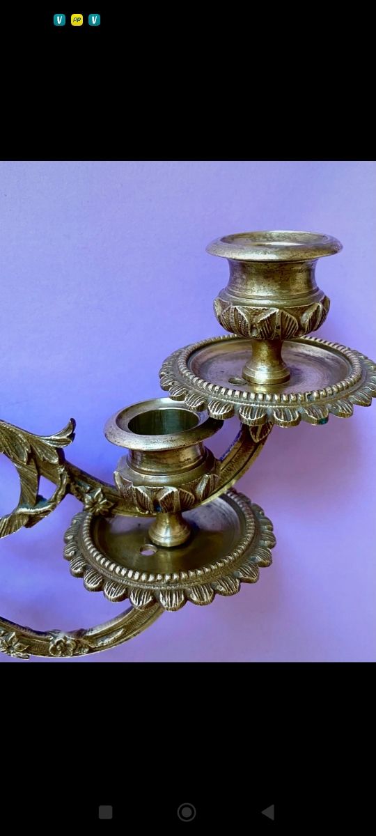 Porta candela applique bronzo d'epoca epoca