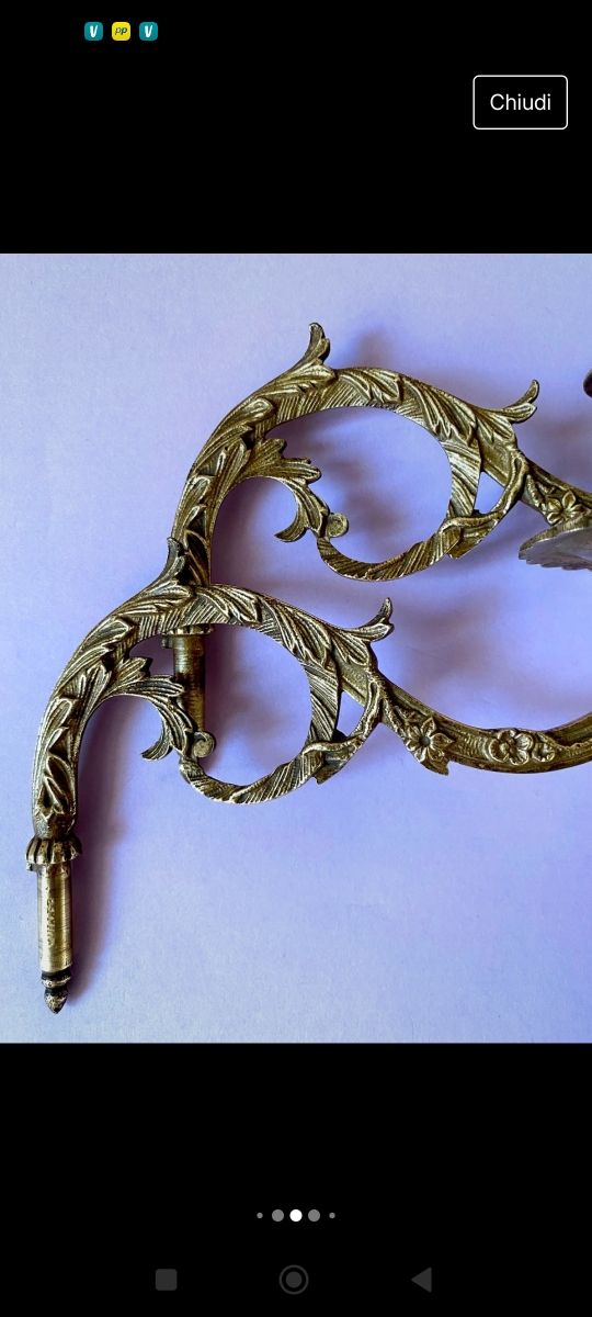 Porta candela applique bronzo d'epoca epoca