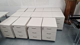 Cajoneras blancas llave con 3 cajones