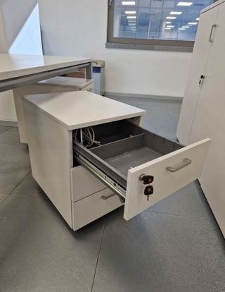 Cajoneras blancas llave con 3 cajones