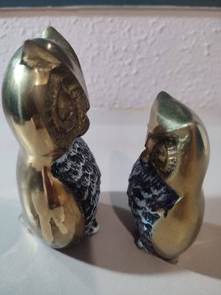 Figuras de latón, con forma de buho-