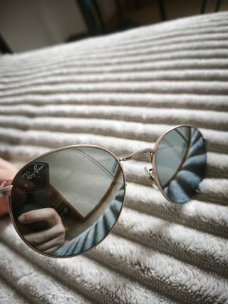 Gafas Ray Ban Redondas de Espejo Plateadas