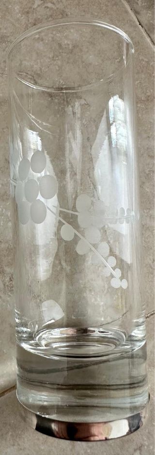 6 bicchieri vintage argento e cristallo