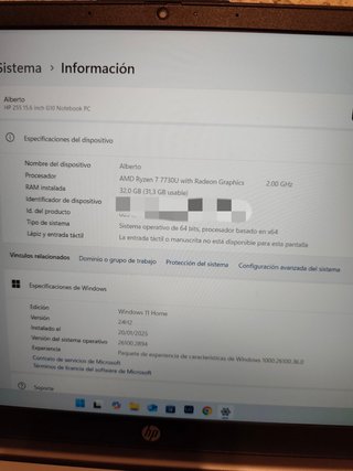 PORTÁTIL HP 255 G10 15.6" NOTEBOOK