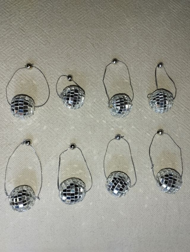 8 mini bolas de discoteca de cristal
