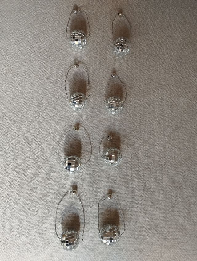 8 mini bolas de discoteca de cristal