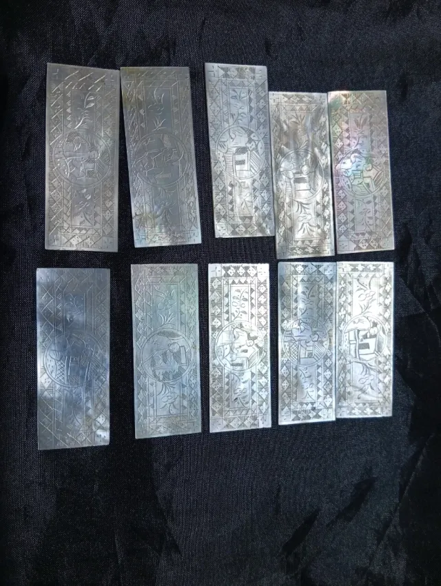 Fichas de nácar de casino chinas siglo XIX