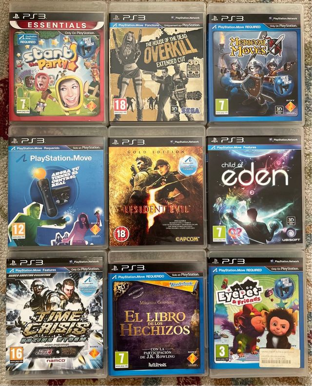 Pack de 9 juegos PS3 Playstation Move