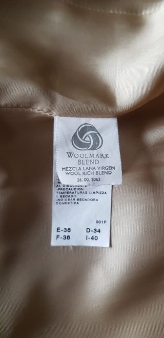 Abrigo lana color camel Tintoretto