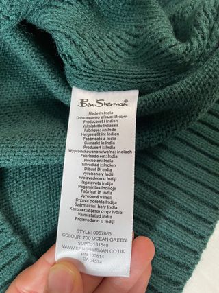 Jersey sueter verde Ben Sherman nuevo patro geome