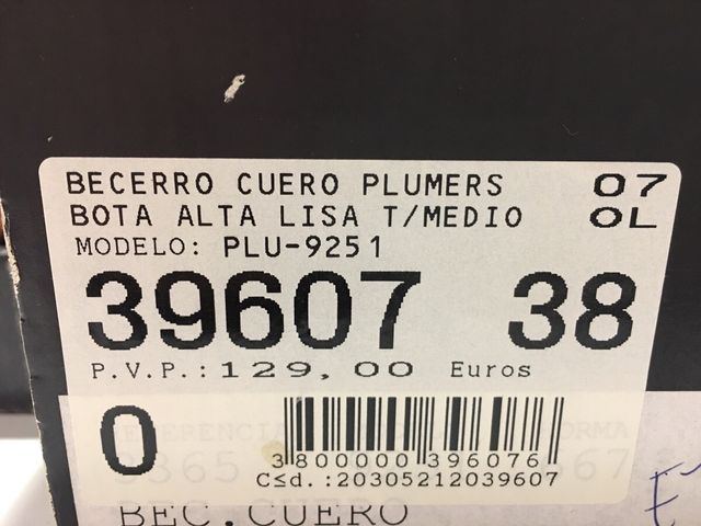 Bota alta piel marca Plumers talla38