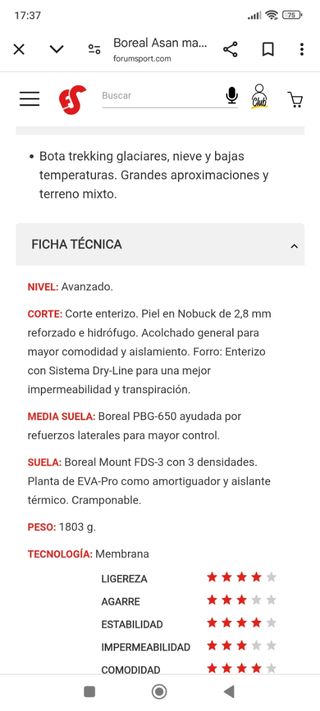 Botas Boreal Asan 41