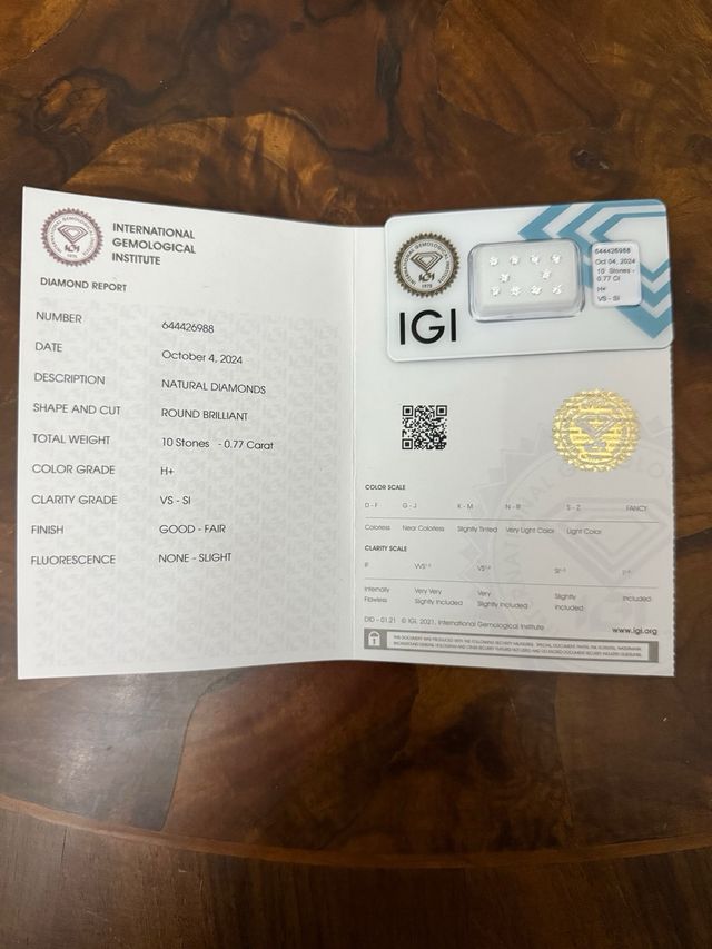 10 diamati naturali 0,77 carati