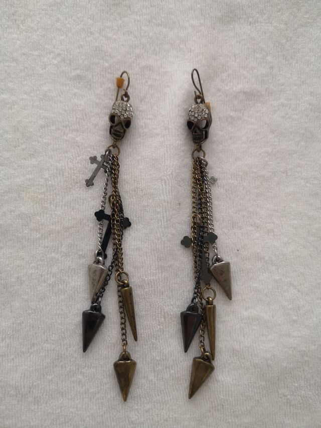 Pendientes bisuteria cadena y cruces
