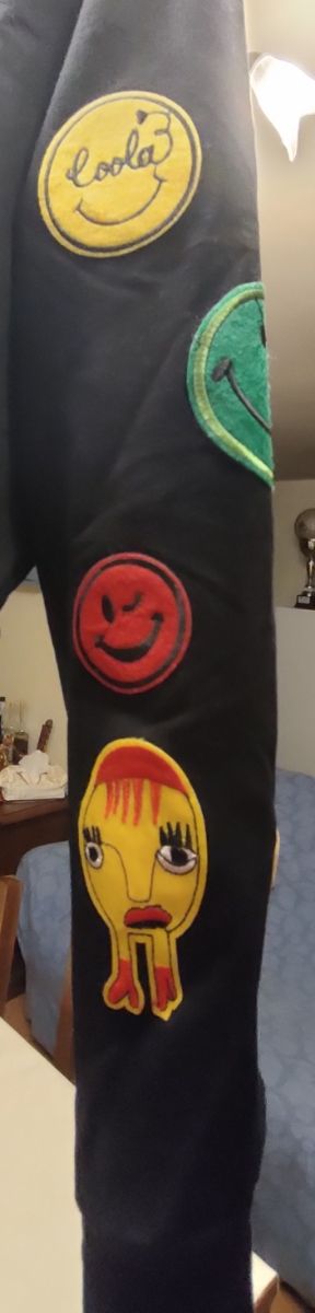 Felpa cotone nera bambina con emoji