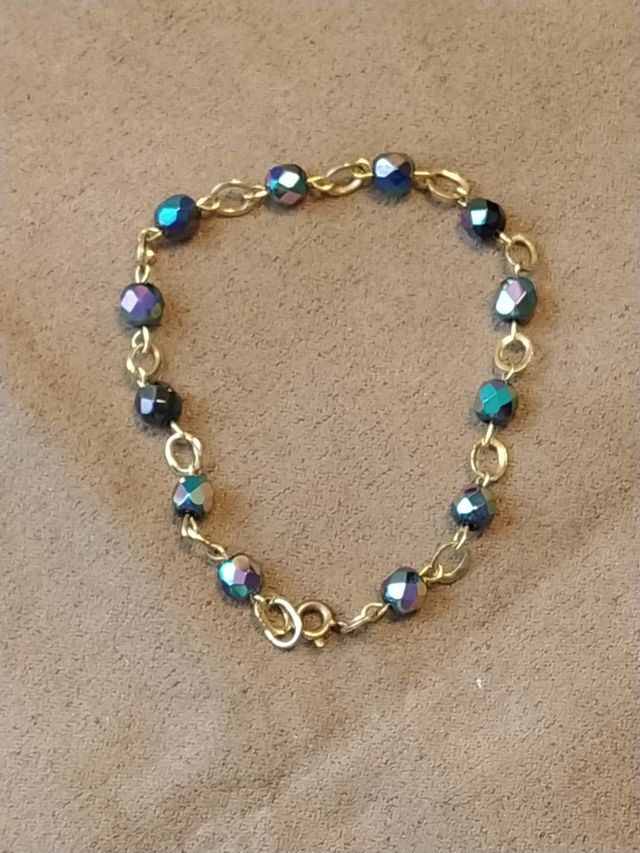 Pulsera antigua cristal tallado