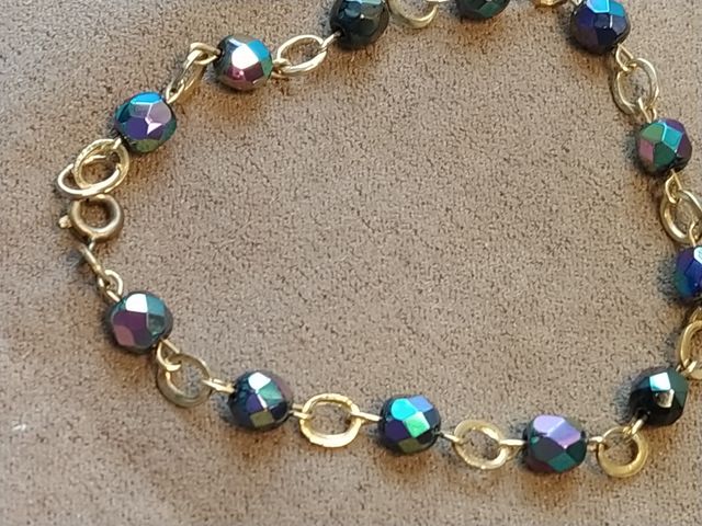 Pulsera antigua cristal tallado