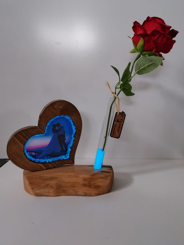 Porta foto e porta fiore artigianale