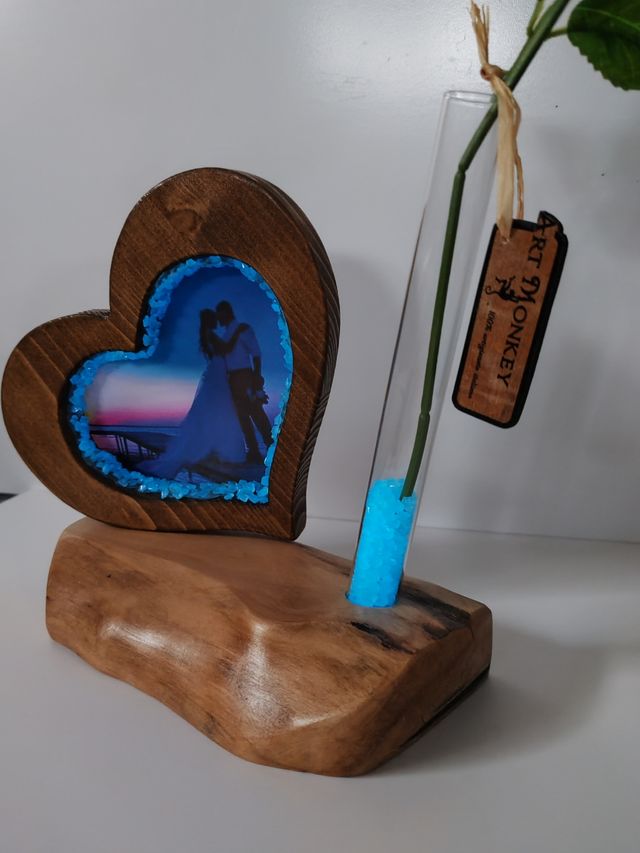 Porta foto e porta fiore artigianale