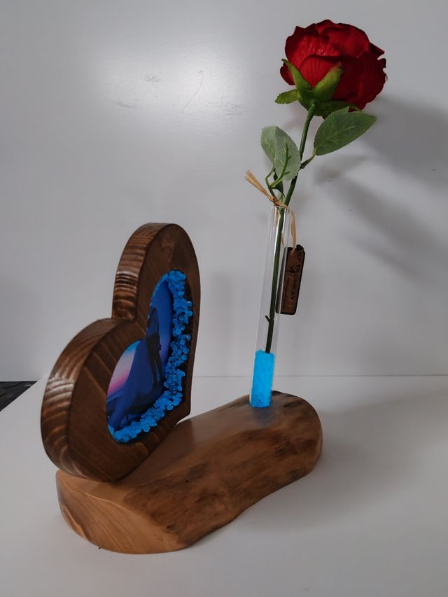 Porta foto e porta fiore artigianale