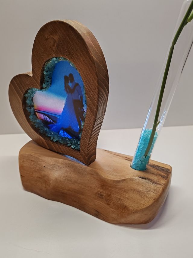 Porta foto e porta fiore artigianale