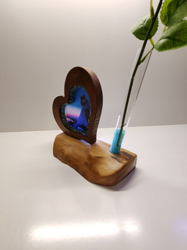 Porta foto e porta fiore artigianale