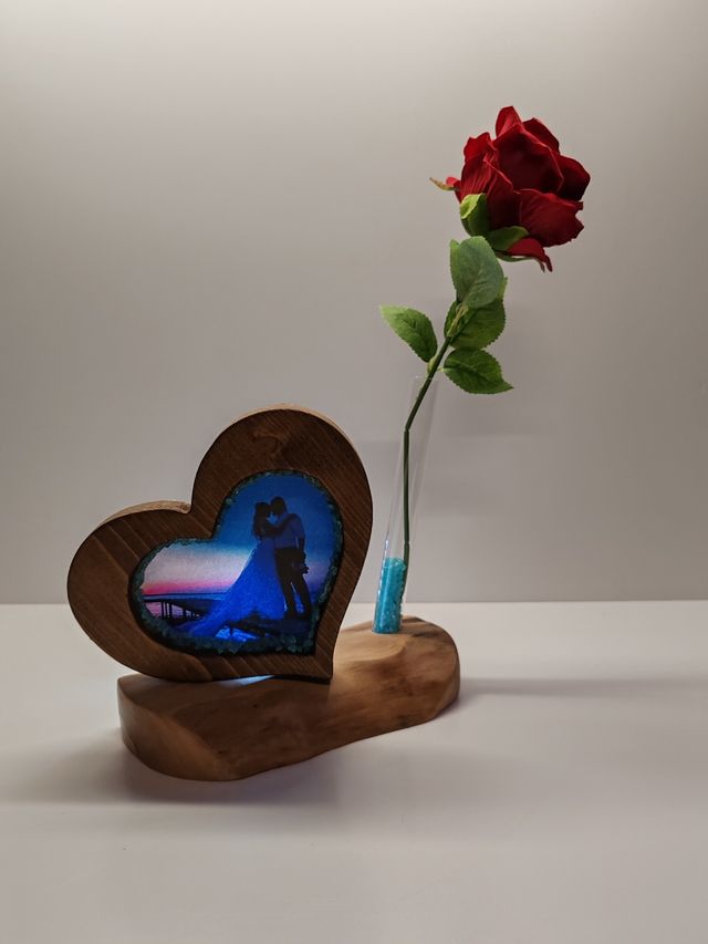 Porta foto e porta fiore artigianale