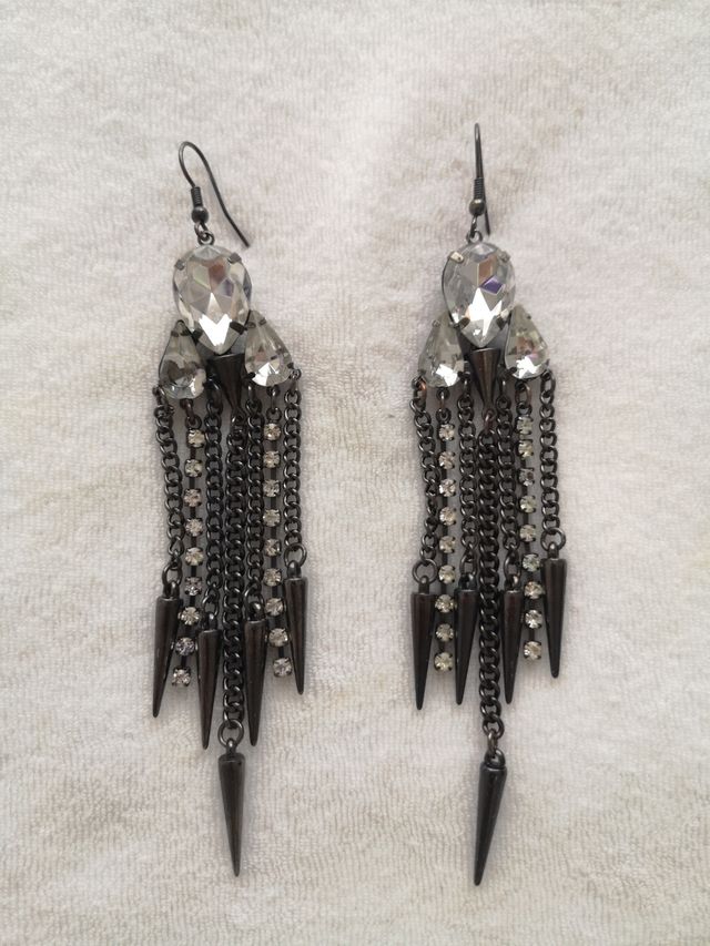 Pendientes bisuteria cadenas, cristales
