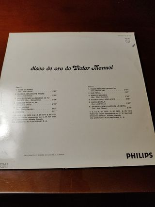 Vinilo. Víctor Manuel. Disco de oro