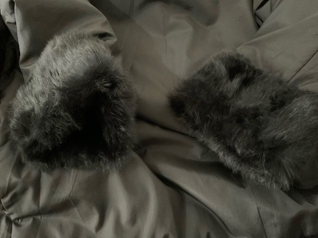 Abrigo 3/4 reversible de pelo de conejo