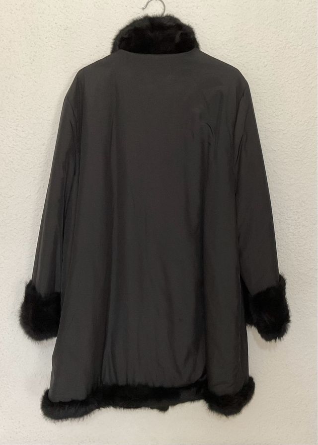 Abrigo 3/4 reversible de pelo de conejo