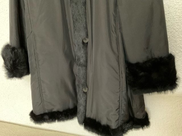 Abrigo 3/4 reversible de pelo de conejo