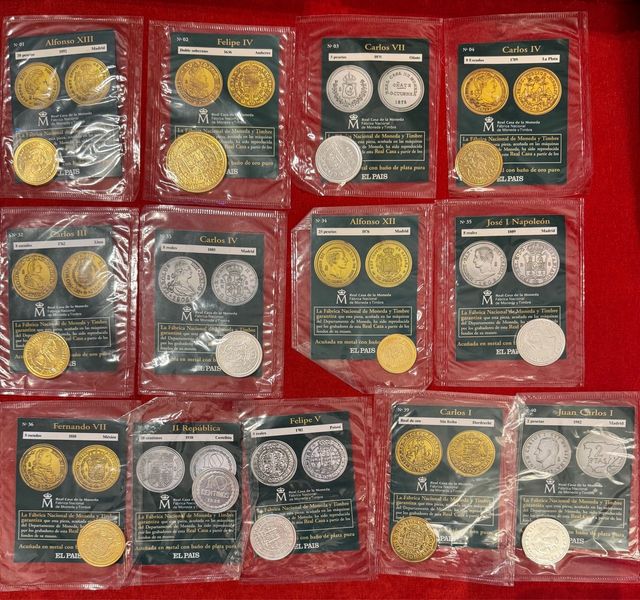 13 Monedas coleccion nuevas baño plata y oro