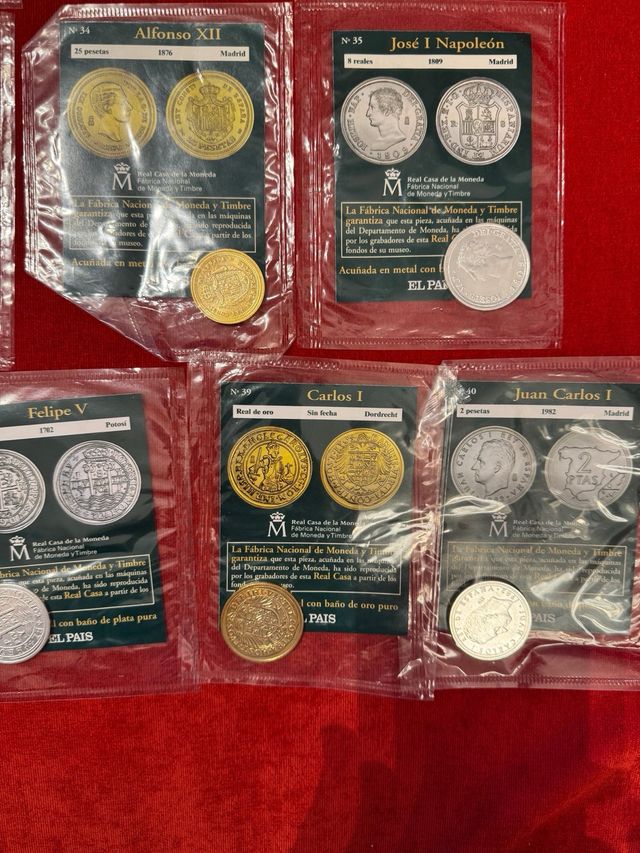 13 Monedas coleccion nuevas baño plata y oro