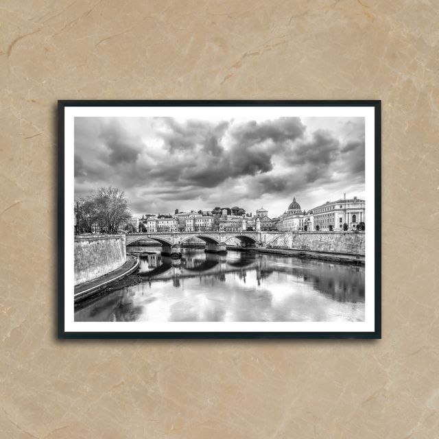 Quadro fotografico in bianco e nero veduta di Roma