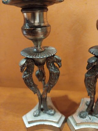 Coppia candelabri peltro