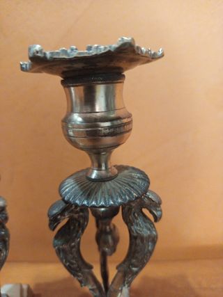 Coppia candelabri peltro