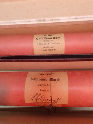 Rotoli per musica su pianoforti automatici