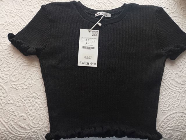 Jersey, top manga corta Zara talla S