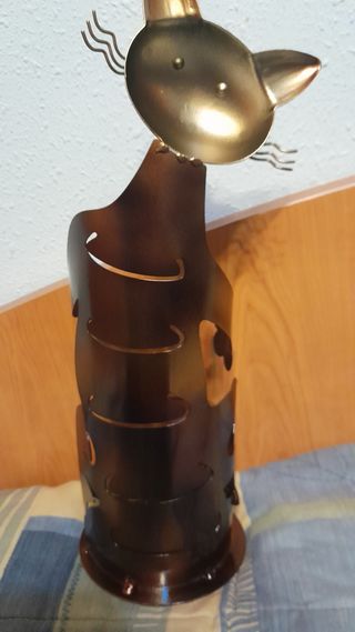 Botellero metal forma de gato