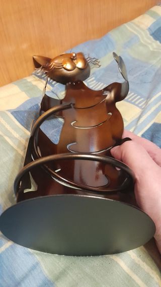 Botellero metal forma de gato