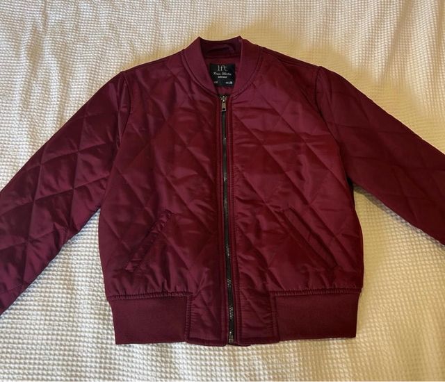 Chaqueta bomber granate mujer