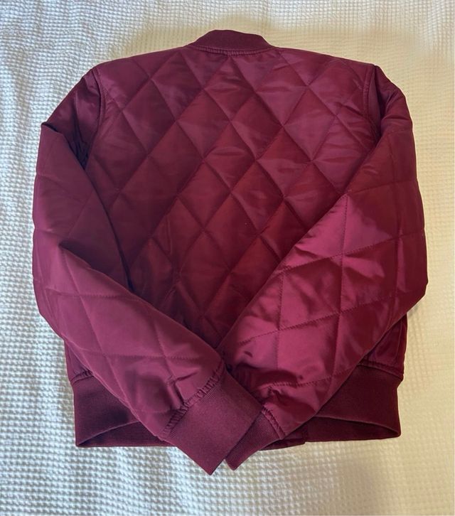 Chaqueta bomber granate mujer