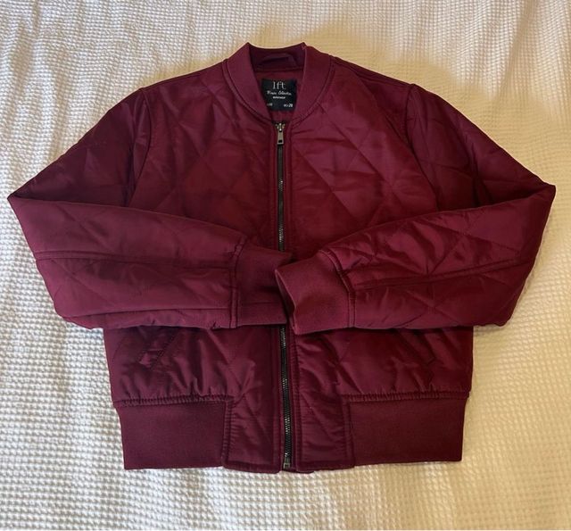 Chaqueta bomber granate mujer