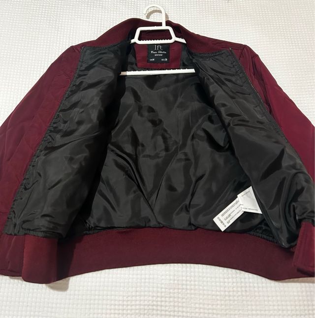 Chaqueta bomber granate mujer